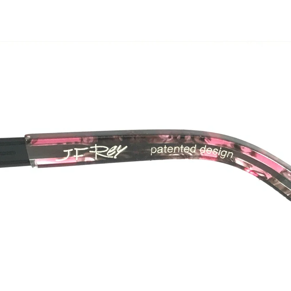 J.F. Rey Eyeglasses Frames JF2572 0080 Matte Black Pink Cat Eye 53-18-138